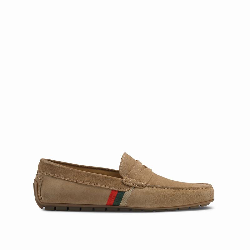 Russell & Bromley Soft Wear Mens Driving Loafers Khaki |WHQ3135BY|